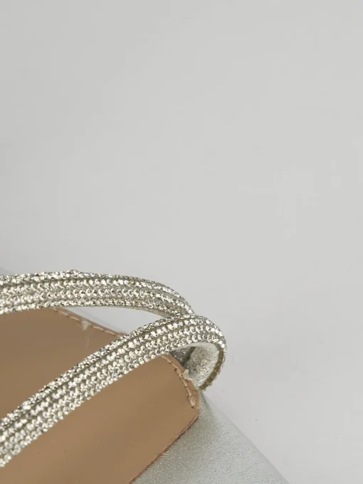 Sandali tacco 1cm pelle argento