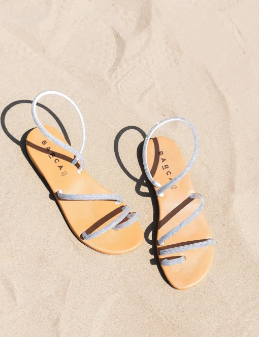 Sandali tacco 1cm pelle argento