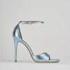 Sandali tacco 11cm pelle azzurro