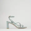 Sandali tacco 8cm pelle azzurro