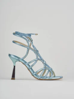 Sandali tacco 9cm pelle azzurro