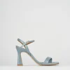 Sandali tacco 9cm pelle azzurro