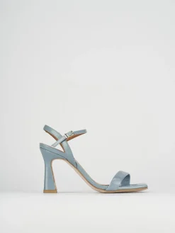 Sandali tacco 9cm pelle azzurro