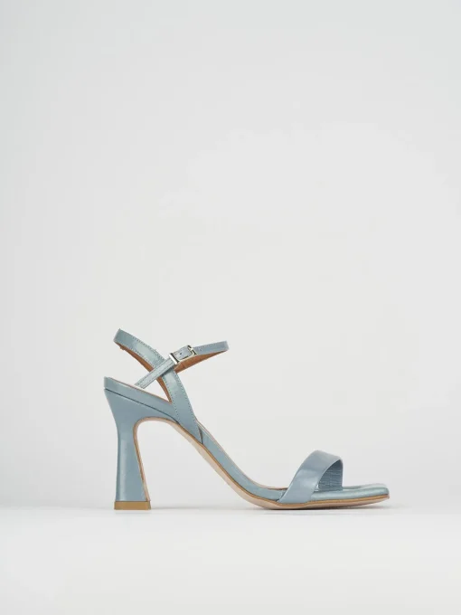 Sandali tacco 9cm pelle azzurro