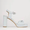 Sandali tacco 9cm pelle azzurro