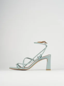 Sandali tacco 8cm pelle azzurro