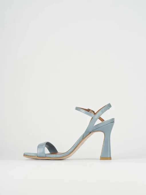 Sandali tacco 9cm pelle azzurro