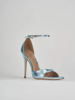Sandali tacco 11cm pelle azzurro