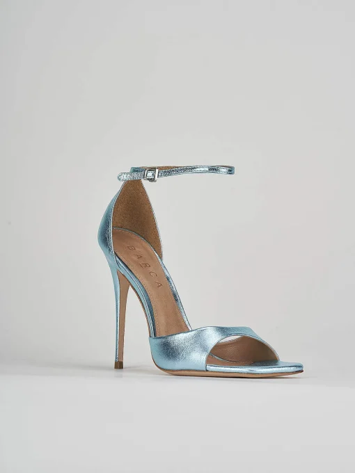 Sandali tacco 11cm pelle azzurro