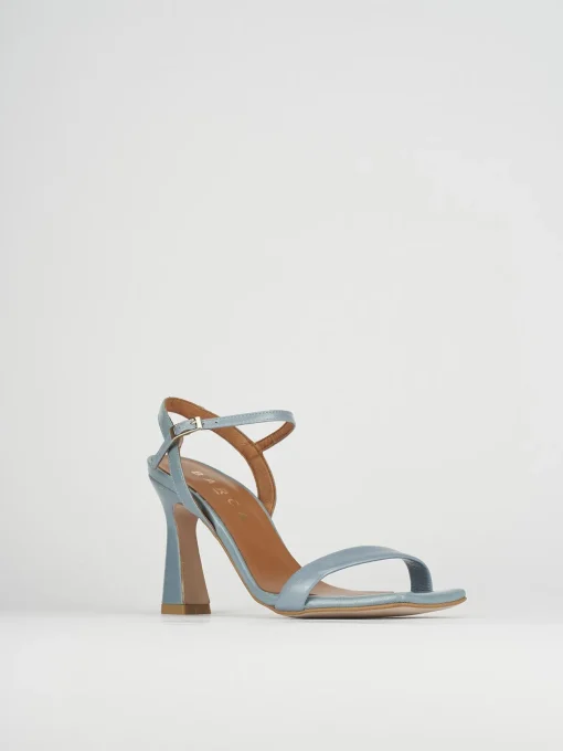Sandali tacco 9cm pelle azzurro