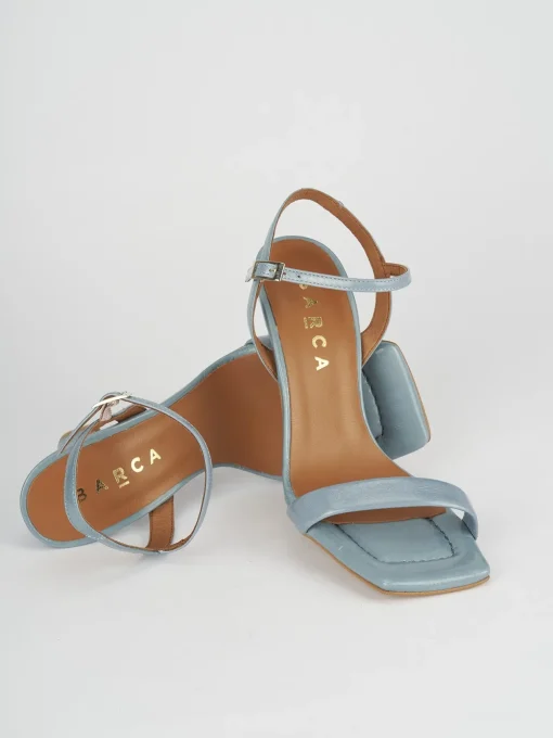 Sandali tacco 9cm pelle azzurro