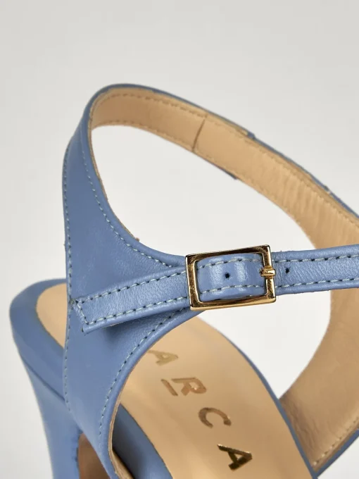 Sandali tacco 10cm pelle azzurro