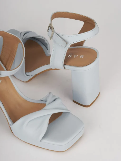 Sandali tacco 9cm pelle azzurro