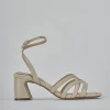 Sandali tacco 6cm pelle beige