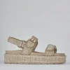 Sandali tacco 1cm pelle beige