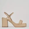 Sandali tacco 8cm pelle beige