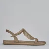 Sandali tacco 1cm pelle beige
