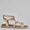 Sandali tacco 2cm pelle beige
