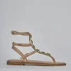 Sandali tacco 1cm pelle beige
