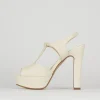 Sandali tacco 10cm pelle beige