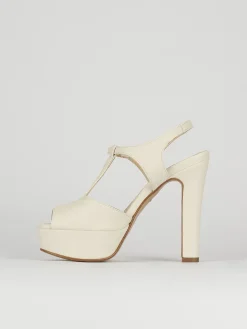 Sandali tacco 10cm pelle beige