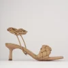Sandali tacco 5cm pelle beige