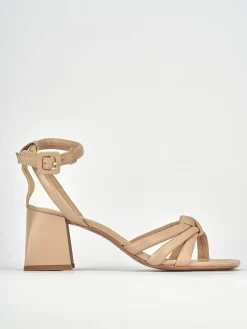 Sandali tacco 6cm pelle beige
