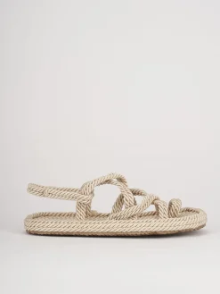 Sandali tacco 1cm pelle beige