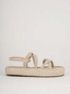 Sandali tacco 3cm pelle beige