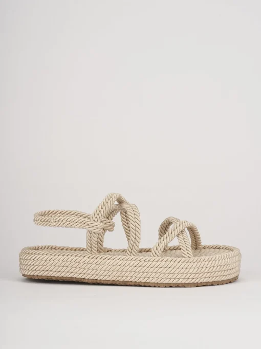 Sandali tacco 3cm pelle beige