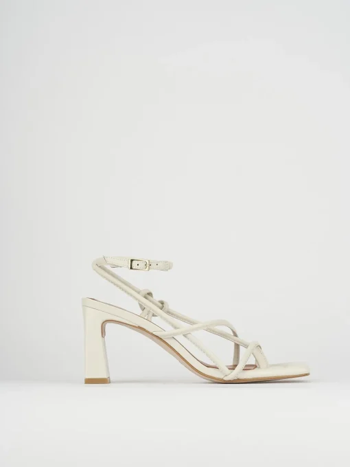 Sandali tacco 8cm pelle beige