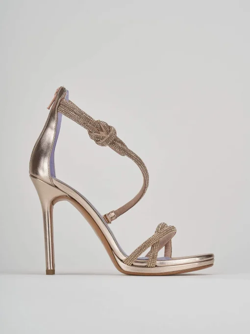 Sandali tacco 9cm pelle beige