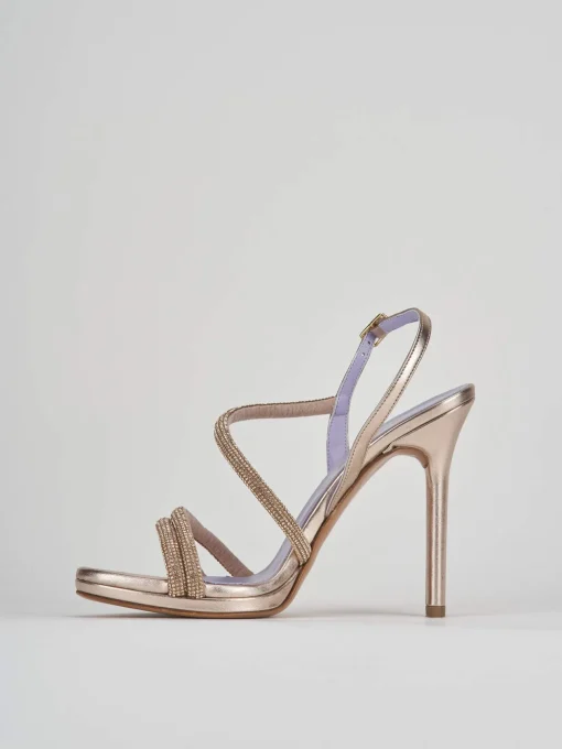 Sandali tacco 9cm pelle beige
