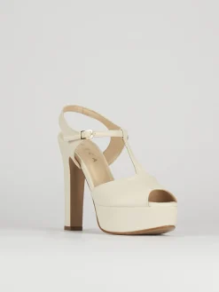 Sandali tacco 10cm pelle beige