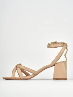 Sandali tacco 6cm pelle beige