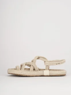 Sandali tacco 1cm pelle beige
