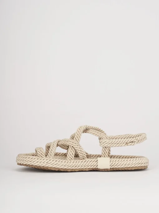 Sandali tacco 1cm pelle beige