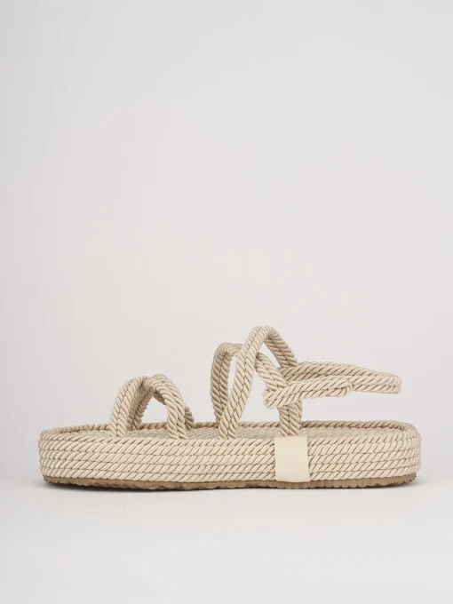 Sandali tacco 3cm pelle beige