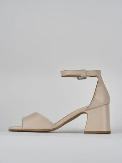 Sandali tacco 7cm pelle beige