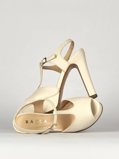 Sandali tacco 10cm pelle beige