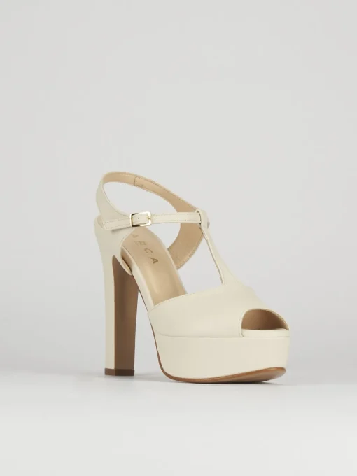 Sandali tacco 10cm pelle beige