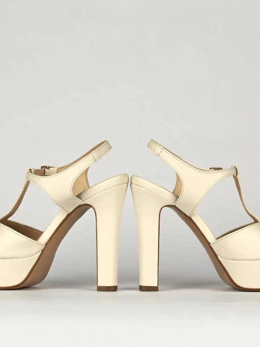 Sandali tacco 10cm pelle beige