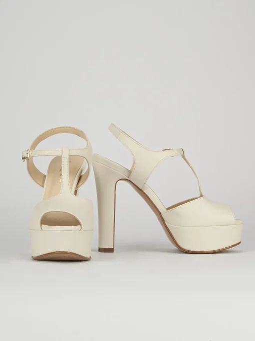 Sandali tacco 10cm pelle beige