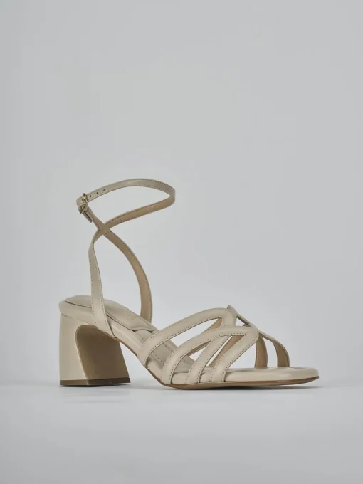 Sandali tacco 6cm pelle beige