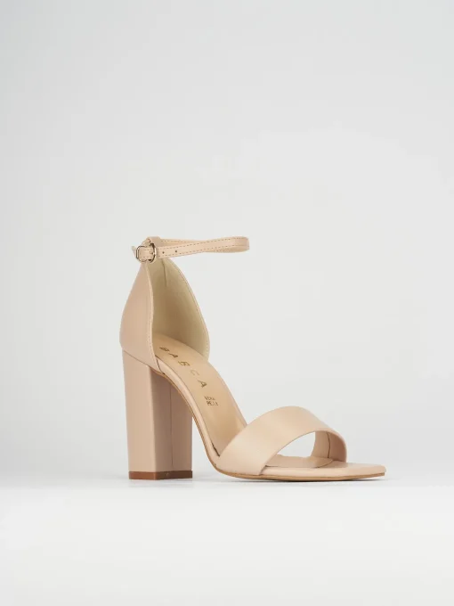 Sandali tacco 8cm pelle beige