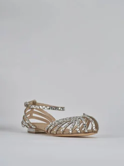 Sandali tacco 1cm pelle beige