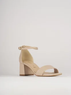 Sandali tacco 5cm pelle beige