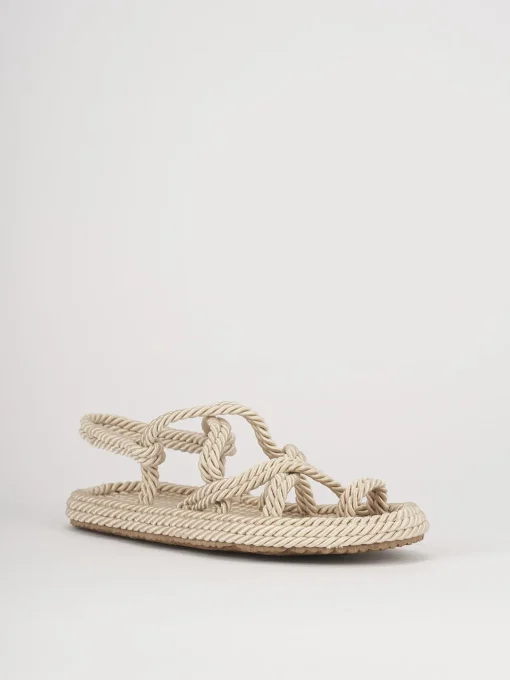 Sandali tacco 1cm pelle beige