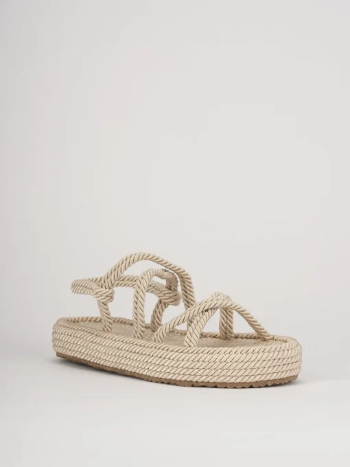 Sandali tacco 3cm pelle beige
