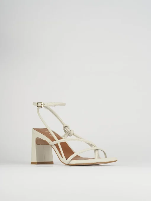 Sandali tacco 8cm pelle beige